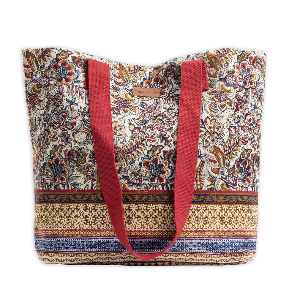 Maison d' Hermine Tote Bag 100% Cotton Canvas Reusable Shoulder Grocery Bag for Work Beach Travel Shopping Lunch Perfect for Mothers Day Gifts Men Women - Jaipur