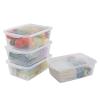 Bblina 4-pack Clear Plastic Latching Storage Box Tote Bins with Lids, 14 Quarts view 1