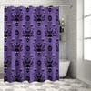 Halloween Shower Curtain for Bathroom Ghost Pumpkin Skull Shower Curtains Set with Hooks Haunted Mansion Purple For Halloween Decoration Bath Curtains Sets Polyester Waterproof Stall Long Size 48"x72" view 2