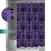 Halloween Shower Curtain for Bathroom Ghost Pumpkin Skull Shower Curtains Set with Hooks Haunted Mansion Purple For Halloween Decoration Bath Curtains Sets Polyester Waterproof Stall Long Size 48"x72" view 3