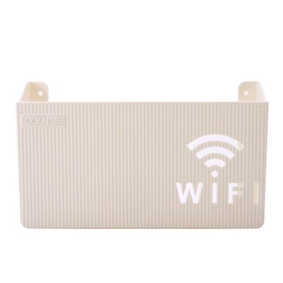 YIFUO Wall-Mounted WiFi Storage Box Wireless WiFi Router Storage Holder, Media Decor Hanging Bracket, Router Storage Floating Shelf Organizer Rack for Home and Office,White