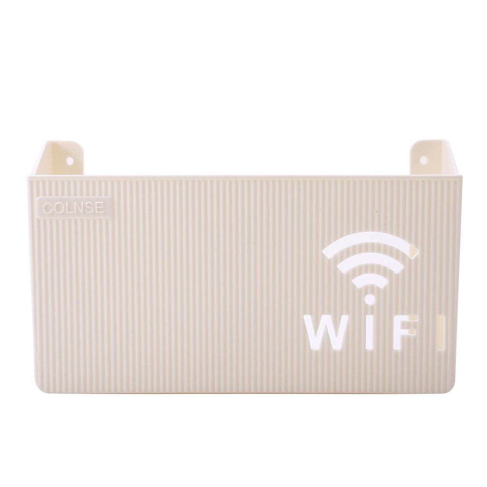 YIFUO Wall-Mounted WiFi Storage Box Wireless WiFi Router Storage Holder, Media Decor Hanging Bracket, Router Storage Floating Shelf Organizer Rack for Home and Office,White