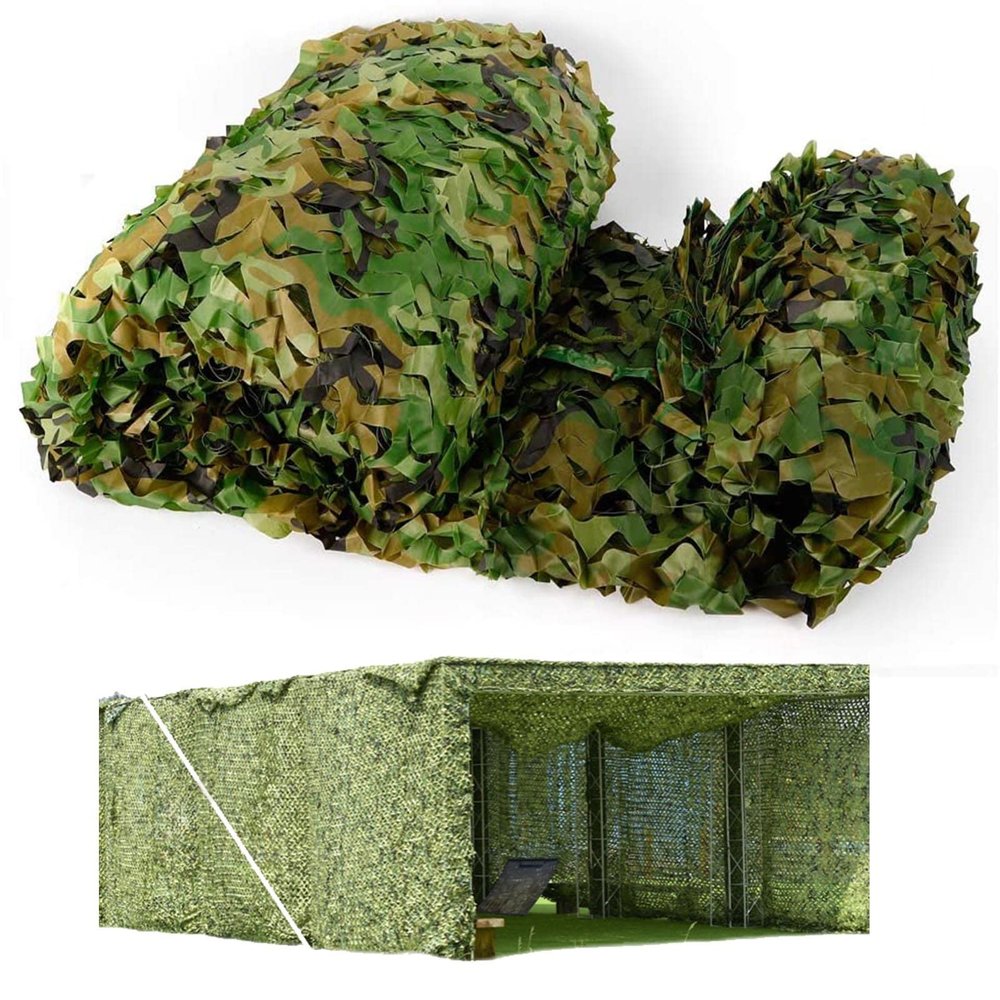 Pxzybd Camouflage Netting 1.52m 23m 33m 34m 36m 44m 46m 55m 66m Shade Net, Military Hunting Camping Woodland Garden Theme Party Decoration Camo Netting, Car Cover,Jungle-3x8m(9.8 * 26.2ft)