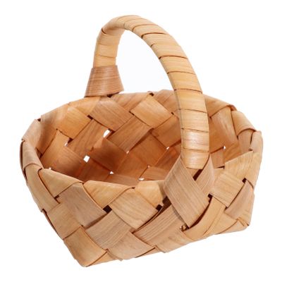 Mini Woven Wooden Fruit Basket with Handle for Photo Props