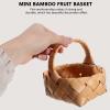 Mini Woven Wooden Fruit Basket with Handle for Photo Props view 2