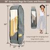 4PCS Garment Bags for Hanging Clothes,Chakera Large Breathable Garment Bag for Closet Storage with 10Gusseted,Clear Clothing Storage Garment Cover for Dress Sweater with Double Zipper,Grey view 3