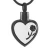 SHEIL Flower in My Heart 316L Stainless Steel Cremation Jewelry Pendant Ashes Holder Memorial Necklace for Women and Men view 1