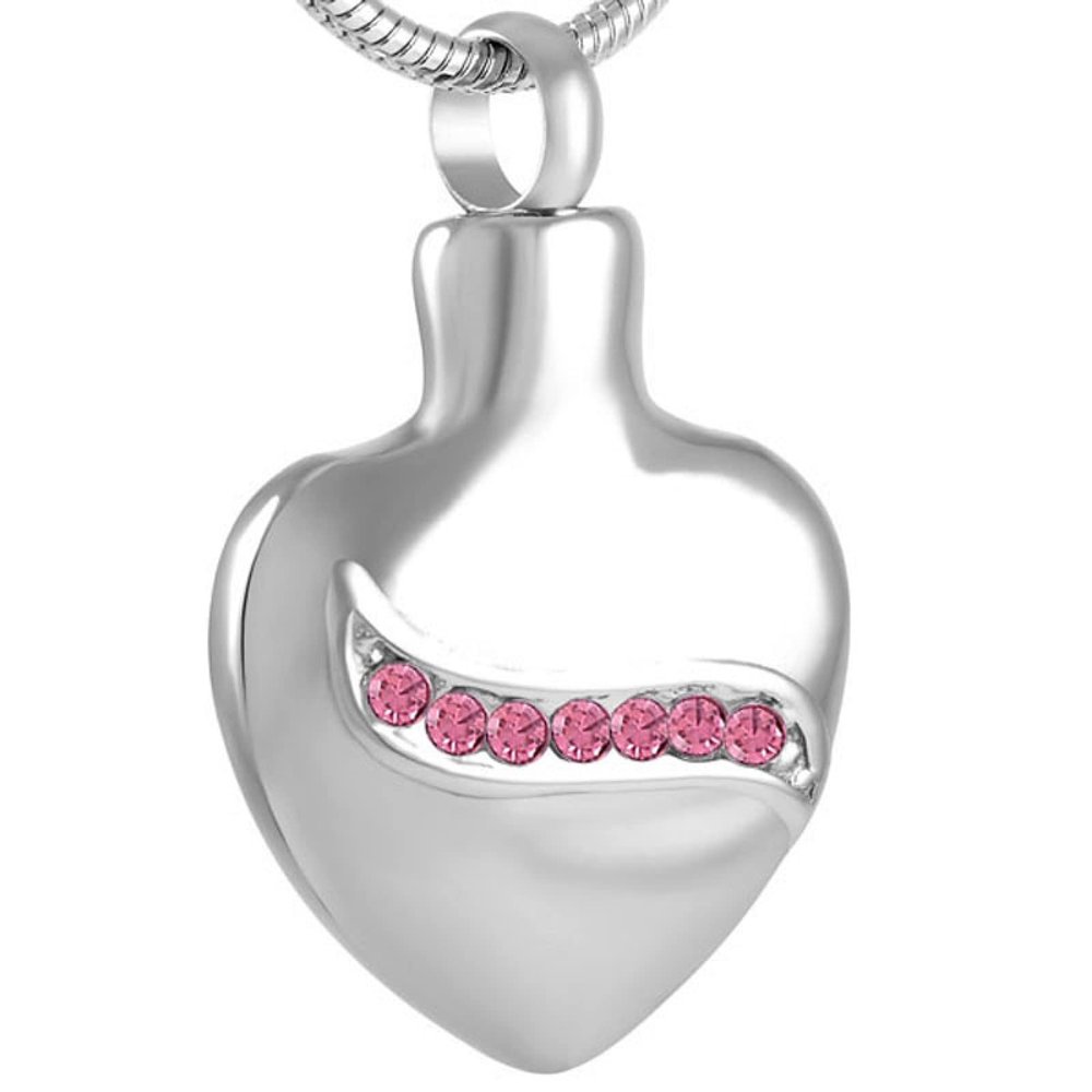 SHEIL Ash Holder Crystal Necklace Pet Dogs Cats Memorial Cremation Jewelry Pendant for Ashes Funeral Casket