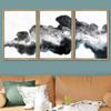 SIGNWIN Framed Canvas Print Wall Art Set Dark Black Smoke Geometric Waves Abstract Shapes Illustrations Modern Art Decorative Nordic Zen Chic for Living Room, Bedroom, Office - 16"x24"x3 Natural view 2