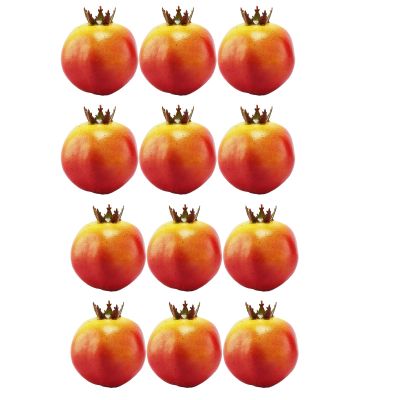 12Pcs Artificial Pomegranates, Faux Foam Plastic Red Pomegranates, Decorative Artificial Fruits Simulation Fruit for Home Kitchen Restaurant Office Wedding Party Decor Photo Props