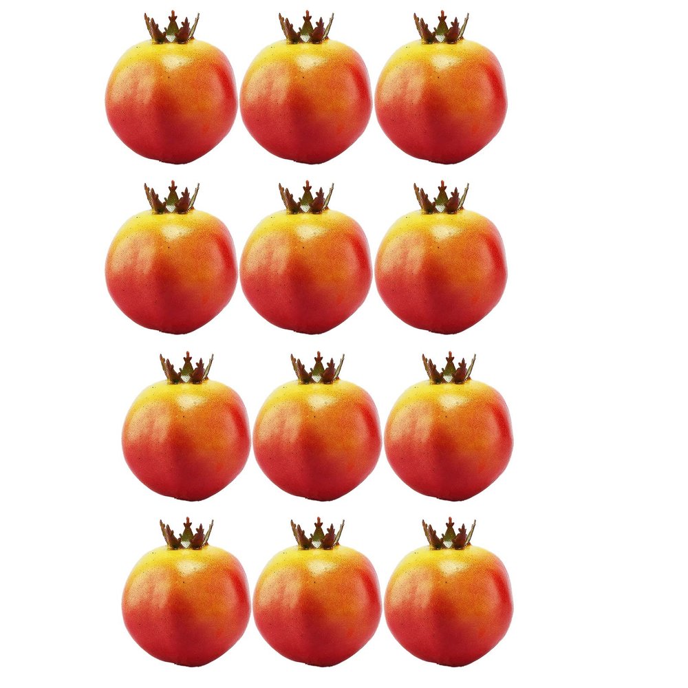 12Pcs Artificial Pomegranates, Faux Foam Plastic Red Pomegranates, Decorative Artificial Fruits Simulation Fruit for Home Kitchen Restaurant Office Wedding Party Decor Photo Props