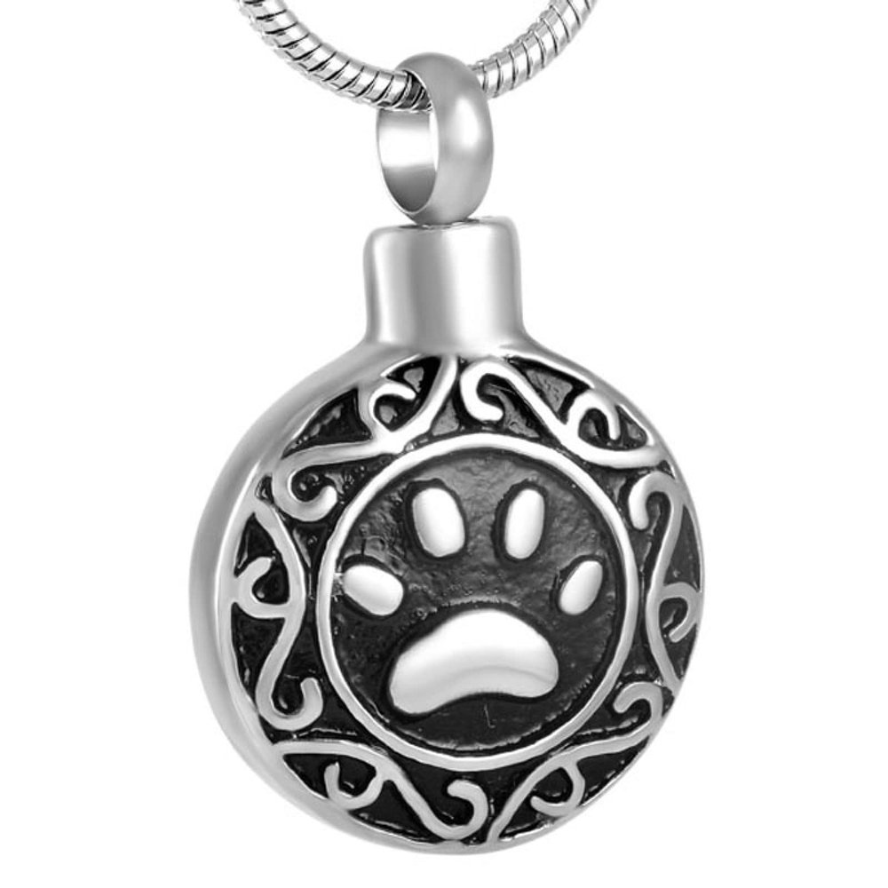 SHEIL Deft Design with Engravable Paw Print Funeral Casket Pet Dog Cat Memorial Ash Keepsake Locket Hold Ashes