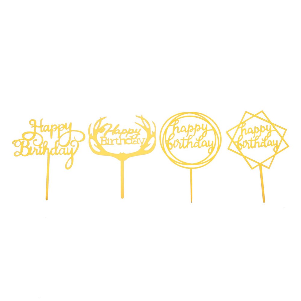 40pcs Golden Birthday Cake Picks and Decorative Cupcake Sticks for Party Fun Cake Inserts for Birthday Celebrations Unique and Eye-catching for Boys and Girls and Adults