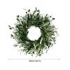 20 Inches Artificial Olive Leaves Wreath, Faux Green Wreath with Olive Fruits, Front Door Wreath Silk Greenery Garland for Wedding Festival Farmhouse Office Wall Window Home Decor view 3