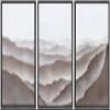 SIGNWIN Framed Canvas Print Wall Art Set Pastel Brown Mountain Range Horizon Nature Wilderness Illustrations Modern Art Decorative Nordic Abstract for Living Room, Bedroom, Office - 16"x24"x3 Black view 1