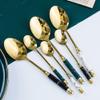 Silverware Set, Durable 18/10 Stainless Steel Blackish Green Cutlery Sets,Ceramic Handle,Include Knife Fork Spoon Coffee Spoon Fruit Fork,Eating Home Kitchen Set for Flatware,Mirror Polished. view 2