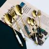 Silverware Set, Durable 18/10 Stainless Steel Blackish Green Cutlery Sets,Ceramic Handle,Include Knife Fork Spoon Coffee Spoon Fruit Fork,Eating Home Kitchen Set for Flatware,Mirror Polished. view 4
