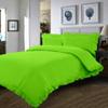 Duvet Cover - 1 Frilled Duvet Cover with Ruffle Edge Corners - Parrot Green, Queen - 100% Cotton 800 Thread Count - 1 PC Comforter Cover/Protective Cover view 1