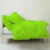 Duvet Cover - 1 Frilled Duvet Cover with Ruffle Edge Corners - Parrot Green, Queen - 100% Cotton 800 Thread Count - 1 PC Comforter Cover/Protective Cover view 3