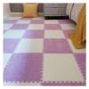 12" X 12" Interlocking Floor Tiles, Fluffy Plush Carpet Foam Mats, Puzzle Exercise Floor Mat, Area Rug for Living Room Bedroom Decor, 11Mm Thick Foam,White+Purple,40Pcs view 1