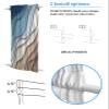 Blackout Door Curtain, Blue Brown Ombre Cream French Door Curtain Insulated Door Window Covering, Modern Geometric Aesthetic Privacy Door Window Curtains for Patio Sliding Glass Door 72"Lx25"W view 3