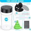 Mimorou 48 Pcs Clear Plastic Spice Jars Spice Bottles with Shaker Lids Plastic Seasoning Containers with Chalk Labels Chalk Marker Collapsible Funnel Brush Storage Containers for Kitchen Cabinet view 2