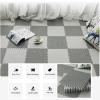 10Pcs Cotton Linen Interlocking Foam Floor Mat, Soft Foam Play Mat,Non-Slip Floor Mat for Crawling and Playing Playmat, 12X12x0.4Inch,Khaki+Light Blue view 3
