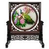 Chinese Rotate Table Screen Ornaments for Home Living Room Decorative Items Handmade Double Side Fine Su Embroidery Silk Crafts Wenge Frame with Gift Box (Peacock) view 1