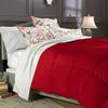 1 PC Box Stitched Red Stripe Comforter | Oversized King-All Season Goose Down Feather 100% Egyptian Cotton Yarns- 500 GSM Fill Weight Ultra Soft,Cloud Fluffy Duvet Insert with Corner Tabs view 1