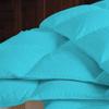 1 PC Box Stitched Turquoise Stripe Comforter | Oversized King-All Season Goose Down Feather 100% Egyptian Cotton Yarns- 500 GSM Fill Weight Ultra Soft,Cloud Fluffy Duvet Insert with Corner Tabs view 2