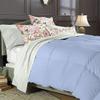 1 PC Box Stitched Light Blue Stripe Comforter | Queen/FullSize-All Season Goose Down Feather 100% Egyptian Cotton Yarns- 500 GSM Fill Weight Ultra Soft,Cloud Fluffy Duvet Insert with Corner Tabs view 1