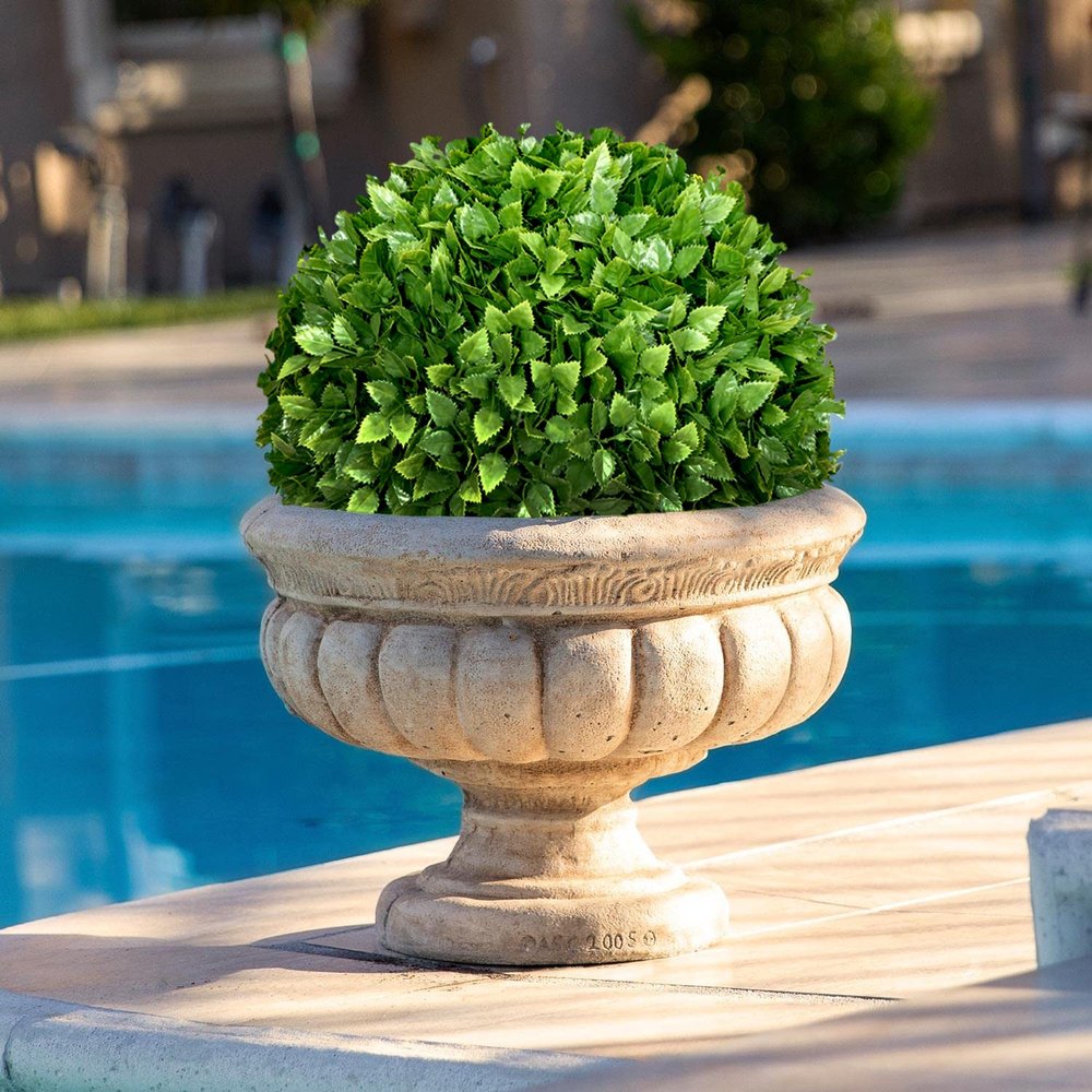 COARBOR 4 Packs 15 Inch Artificial Topiary Balls Rose Leaf Faux Boxwood Balls for Garden Backyard Home Wedding Birthday Party Indoor Outdoor Decor