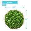 COARBOR 4 Packs 15 Inch Artificial Topiary Balls Rose Leaf Faux Boxwood Balls for Garden Backyard Home Wedding Birthday Party Indoor Outdoor Decor view 2