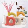 Ceramic Vase Set for Pampas Grass, Modern Home Decor Round Matte Pampas Flower Vases Minimalist Nordic Boho Ins Style for Wedding Dinner Table Party Living Room Bedroom Office, Gift,Yellow view 3