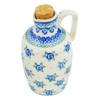 Polmedia Polish Pottery Bottle - Cabbage Rose Pattern Handmade in Boleslawiec Poland by Ceramika Artystyczna + Certificate of Authenticity view 1