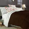 1 PC Box Stitched Chocolate Stripe Comforter | Queen/FullSize-All Season Goose Down Feather 100% Egyptian Cotton Yarns- 500 GSM Fill Weight Ultra Soft,Cloud Fluffy Duvet Insert with Corner Tabs view 1