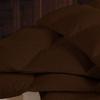 1 PC Box Stitched Chocolate Stripe Comforter | Oversized King-All Season Goose Down Feather 100% Egyptian Cotton Yarns- 500 GSM Fill Weight Ultra Soft,Cloud Fluffy Duvet Insert with Corner Tabs view 2