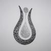 Ayatul Kursi Tulip Shaped Metal Islamic Wall Art, Throne Verse Arabic Calligraphy Decor, Quran Decor Gift for Muslims at Ramadan and Hajj (67 x 43 cm | 26.8 x 17.2 inches, In Silver | Out Black) view 2