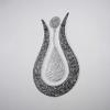 Ayatul Kursi Tulip Shaped Metal Islamic Wall Art, Throne Verse Arabic Calligraphy Decor, Quran Decor Gift for Muslims at Ramadan and Hajj (67 x 43 cm | 26.8 x 17.2 inches, In Silver | Out Black) view 3