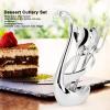 Beufee 14Pcs Mteal Dessert Cutlery Set, Zinc Alloy Dinnerware Silver Coffee Spoon Set Swan Holder Tableware with 6spoons 6 Forks Home Decoration view 2