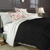 1 PC Box Stitched Black Stripe Comforter | Oversized King-All Season Goose Down Feather 100% Egyptian Cotton Yarns- 500 GSM Fill Weight Ultra Soft,Cloud Fluffy Duvet Insert with Corner Tabs view 1