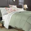 1 PC Box Stitched Sage Stripe Comforter | California King/King-All Season Goose Down Feather 100% Egyptian Cotton Yarns- 500 GSM Fill Weight Ultra Soft,Cloud Fluffy Duvet Insert with Corner Tabs view 1