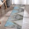 Modern Grey Blue Hallway Runner Rug, 100cm/1.5m/2m/2.5m/300cm/350cm/4m/5m/6m Long Carpets Runner for Corridor/Kitchen/Bedroom/LivingRoom/Entryway (Size : 2.6 ft x 13.1 ft) view 2