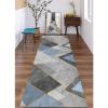 GRAPKS Modern Grey Blue Narrow Runner Rug for Corridor Passage 1m/2m/3m/4m/5m/6m Extra Long Hallway Caepet Runner, Rubber Backed Floor Non-Slip Mats (Size : 2 ft x 4.9 ft) view 3
