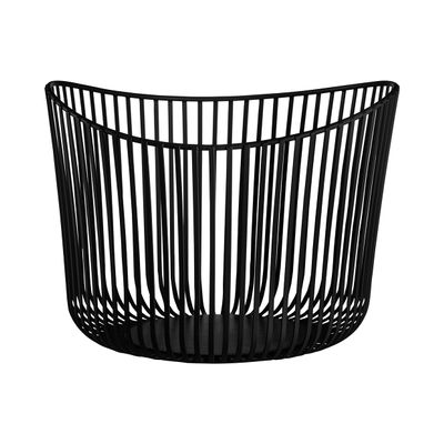 blomus Modo Storage Basket, Black, 32 L x 32 W x 23 H cm, Mesh Basket, Decorative Basket Made of Steel