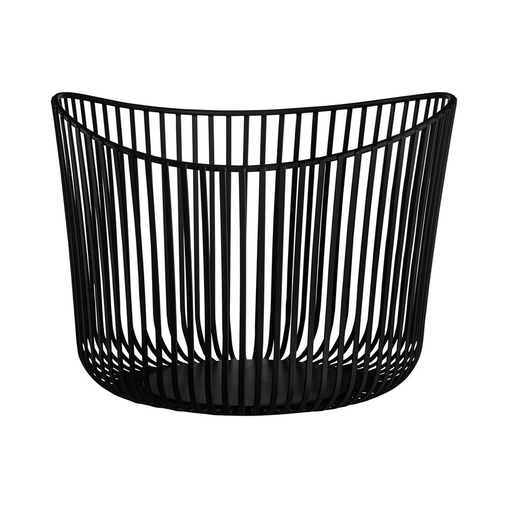 blomus Modo Storage Basket, Black, 32 L x 32 W x 23 H cm, Mesh Basket, Decorative Basket Made of Steel