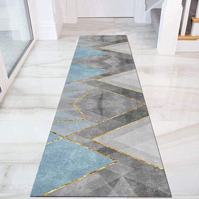 Modern Grey Blue Hallway Runner Rug, 100cm/1.5m/2m/2.5m/300cm/350cm/4m/5m/6m Long Carpets Runner for Corridor/Kitchen/Bedroom/LivingRoom/Entryway (Size : 3.3 ft x 8.2 ft)