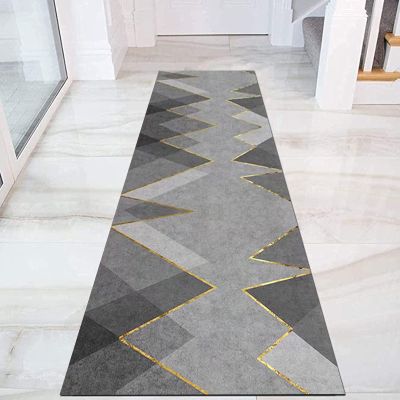 Modern Washable Non-Slip Grey Area Rug Home Durable Hallway Carpet Runner Indoor Corridor/Kitchen/Bedroom Runner Rug 60cm/70cm/80cm/100cm Wide (Size : 2 ft x 9.8 ft)
