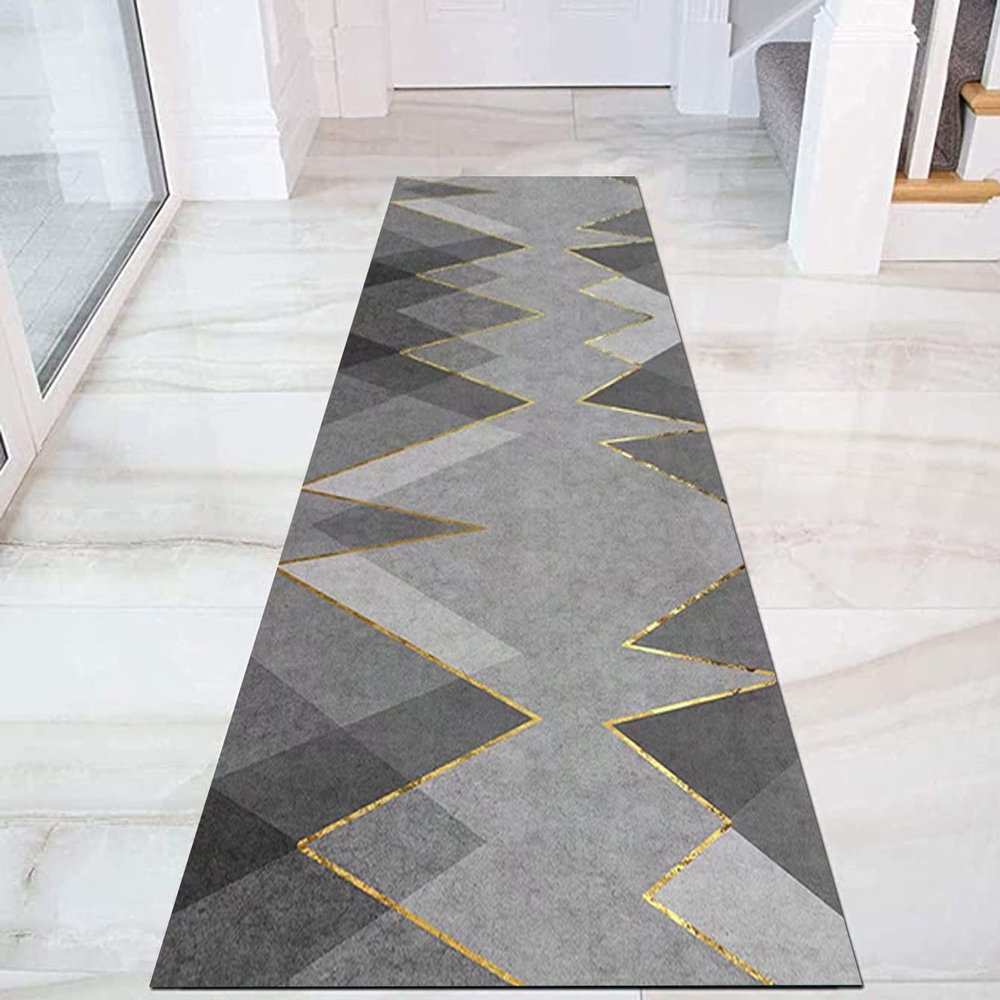 Modern Washable Non-Slip Grey Area Rug Home Durable Hallway Carpet Runner Indoor Corridor/Kitchen/Bedroom Runner Rug 60cm/70cm/80cm/100cm Wide (Size : 2 ft x 9.8 ft)