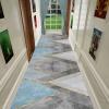 Geometric Grey Blue Hallway Area Rug Non-Slip Long Carpet Runners for Corridor/Kitchen/Entryway Non-Slip Floor Mat 60cm/70cm/80cm/100cm Wide (Size : 3.3 ft x 4.9 ft) view 4